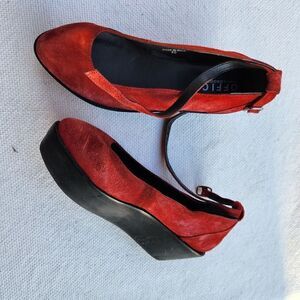 Office london red full platform mary janes
